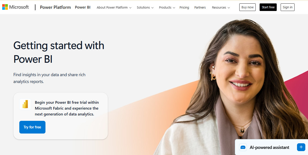 Microsoft Power BI Homepage