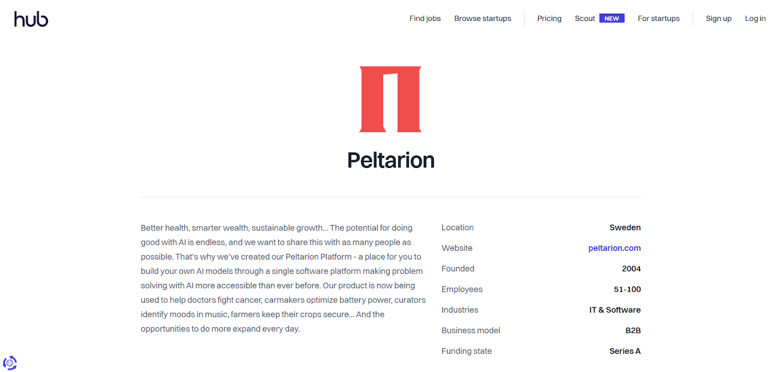 Peltarion Homepage