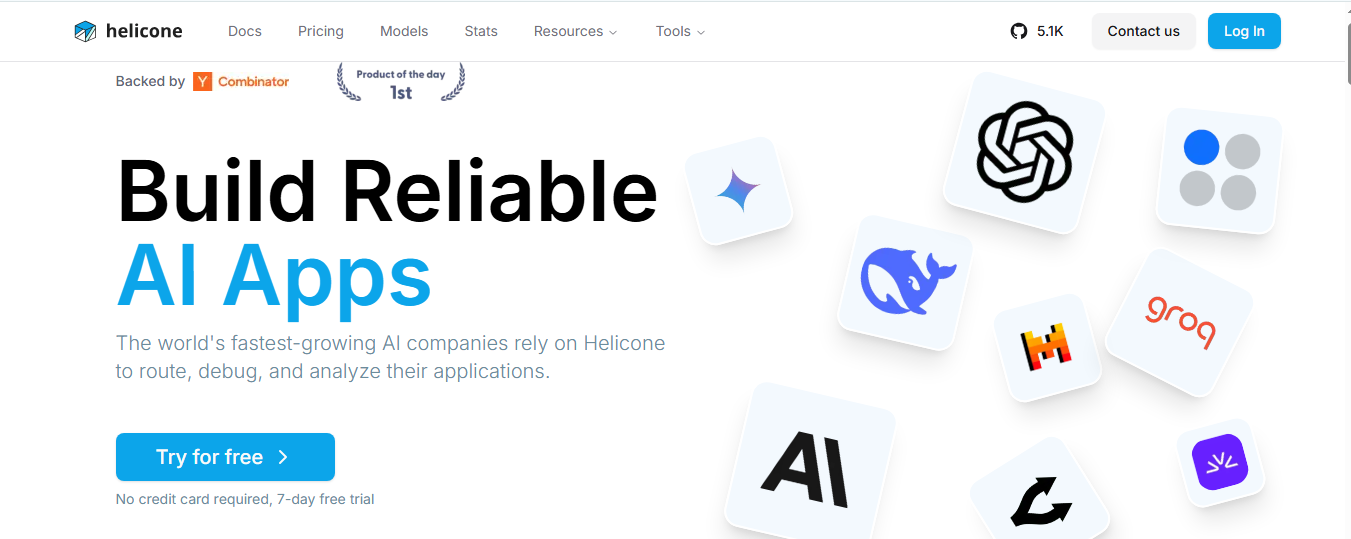 Helicone homepage