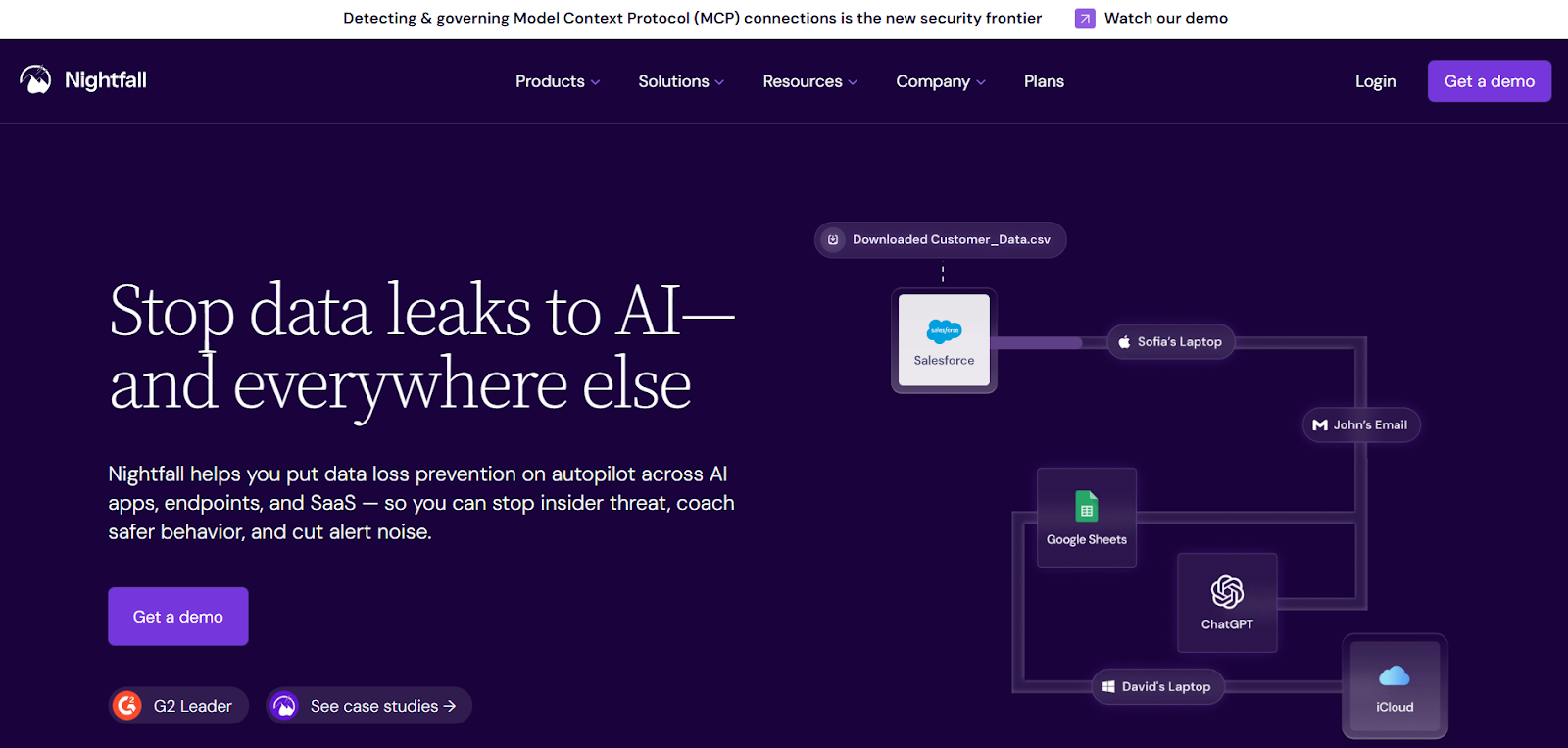 Nightfall AI homepage
