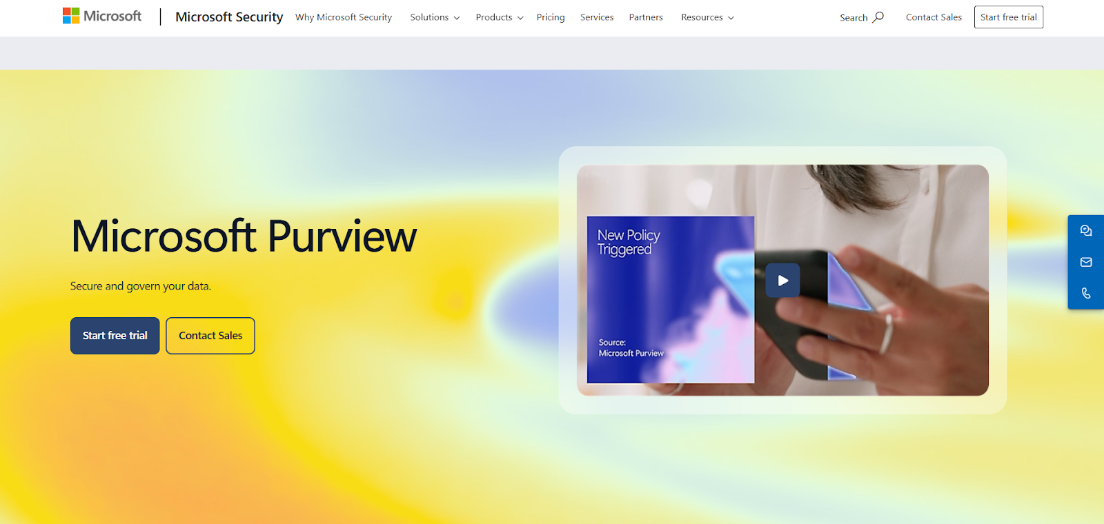 Microsoft Purview homepage