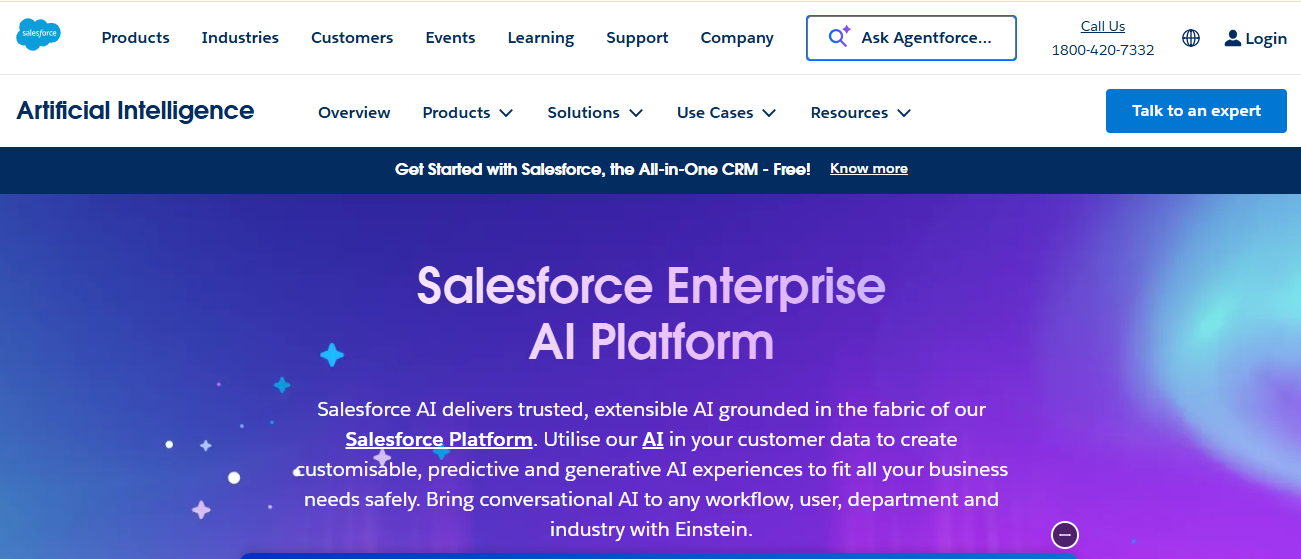 Salesforce Einstein homepage